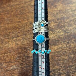 Silver and Turquoise Ring Set